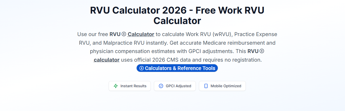 RVU Calculator