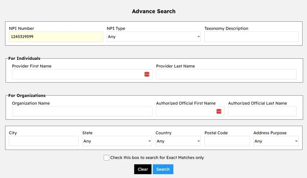 NPI Search
